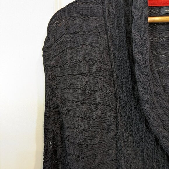 Tommy Hilfiger Knit Vest Navy Blue Cotton Long Shrug Sleeveless Size Large - Picture 11 of 15